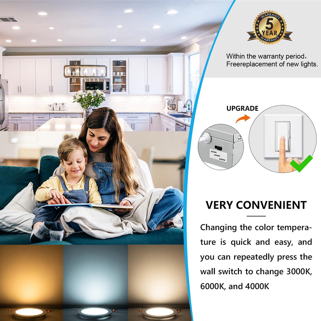 6‐Packs 8 Inch Recessed Light J‐Box, Ultra‐Thin Can‐Killer Canless