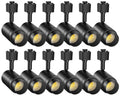 12 Pack Zoomable J Type Track Lighting Heads Dimmable, 12W Black