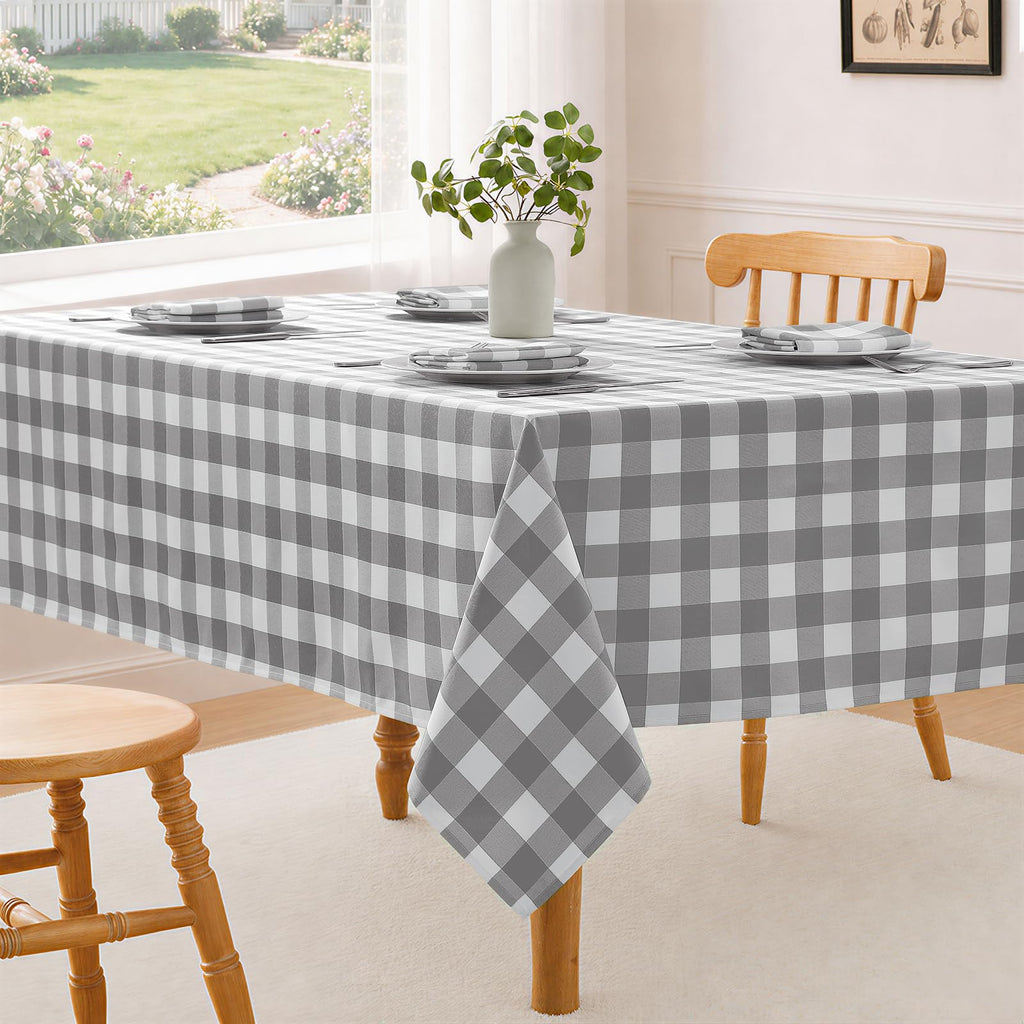Checkered Tablecloth Rectangle Waterproof Gingham Table Cloth Washable Buffalo Plaid Table Cover Wrinkle Free