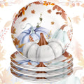 4 Pc Thanksgiving Dinner Plate Ceramic Plate, Stylish Pattern