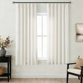 Triple Pinch Pleated Linen Curtains 2 Panels Set Track System Curtains Neutral Modern Farmhouse Light