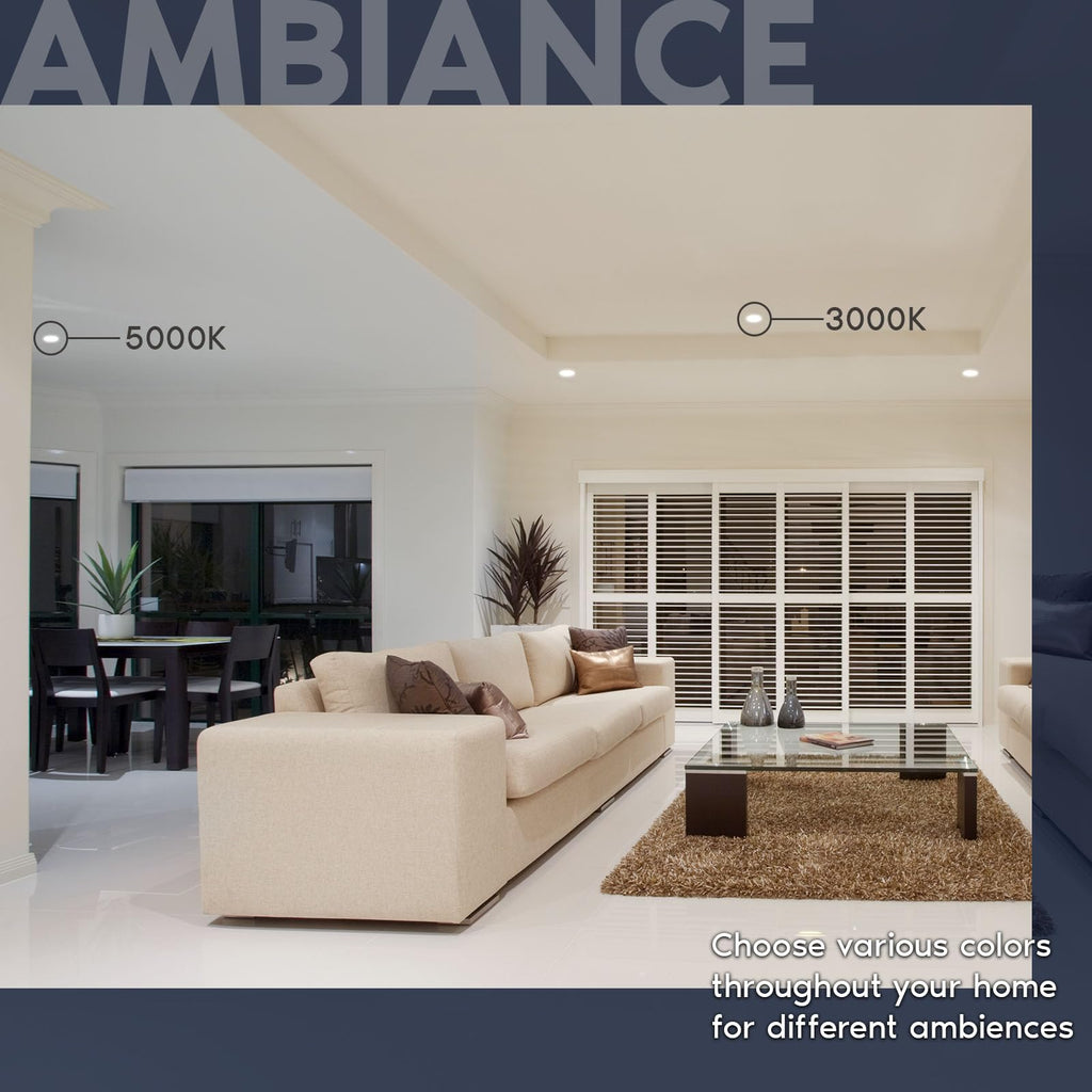 4 Inch Trimless LED Recessed Lights with Junction Box 6 Pack