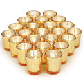 Gold Party Decorations 72pcs, Mercury Glass Votive Candle Holders
