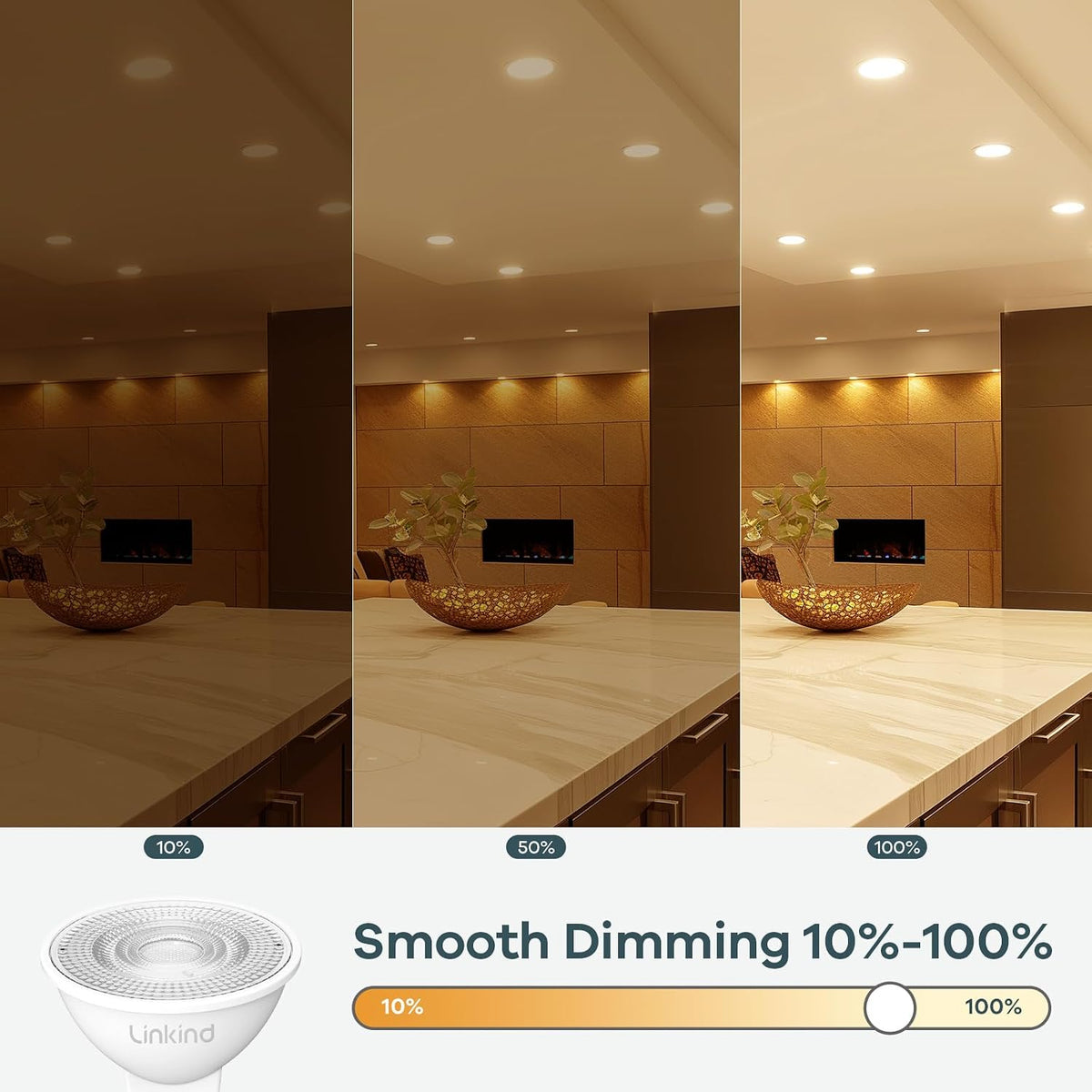 Dimmable MR16 LED Bulbs, 50W Equivalent GU5.3 Bi-Pin Base, 12V Low Voltage 5W 2700K Soft White 500lm 40° Beam Angle