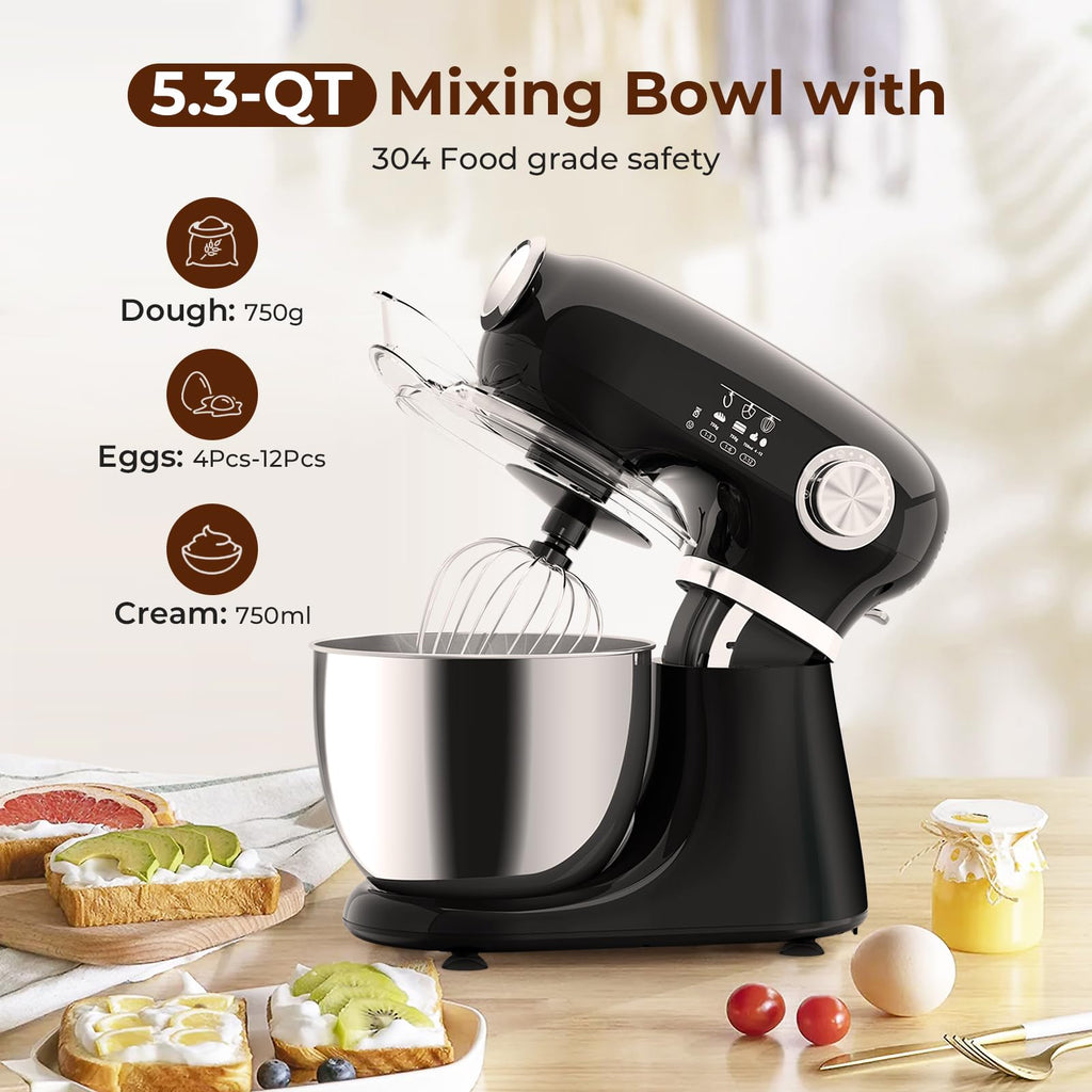 5.3 Quart Electric Stand Mixer With 12 Speed, Low Noise