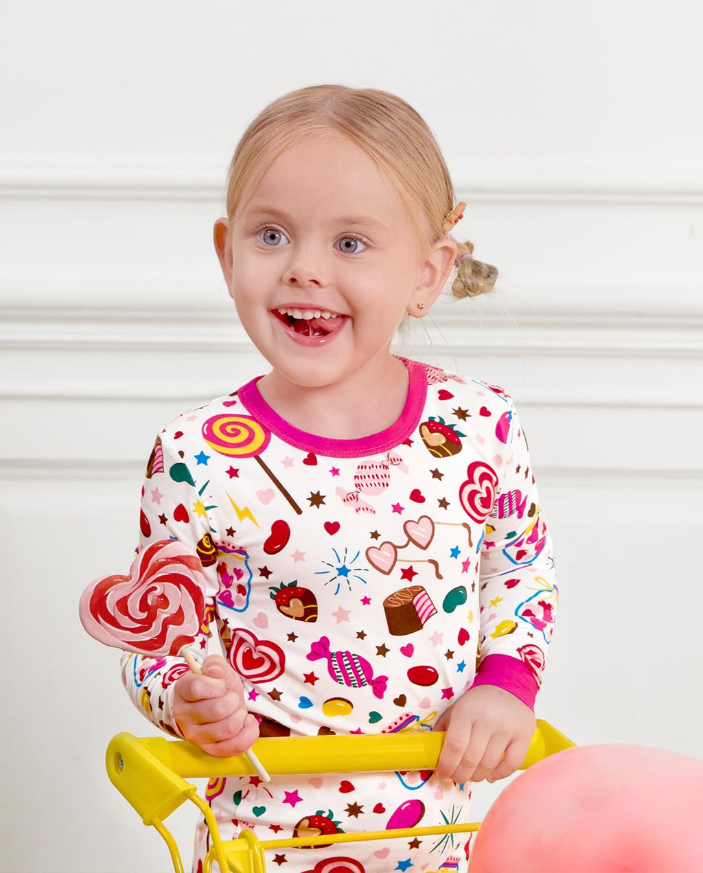 Bamboo Viscose Toddler Girls Kids Pajamas Sweetheart Drops Pjs Long Sleeve Snug fit 2pcs Soft Jammies