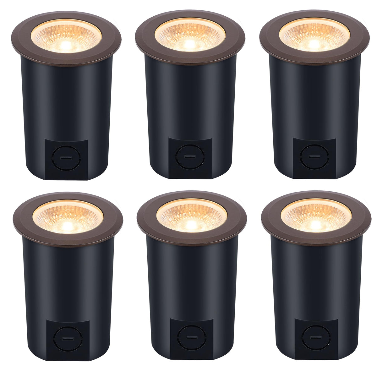6 Pack] 9W LED Landscape Well Lights,2700K/3000K/3500K/4000K/5000K Selectable,Low Voltage 12V/24V Ground