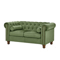58" Green Velvet Chesterfield Loveseat, 2-Seater Sofa with Nailhead Trim