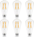 LED Edison Bulbs Dimmable, E26 Bulb 60 watt Equivalent, Soft White 2700K, ST58 Vintage Light Bulbs, 90+ CRI, 6W