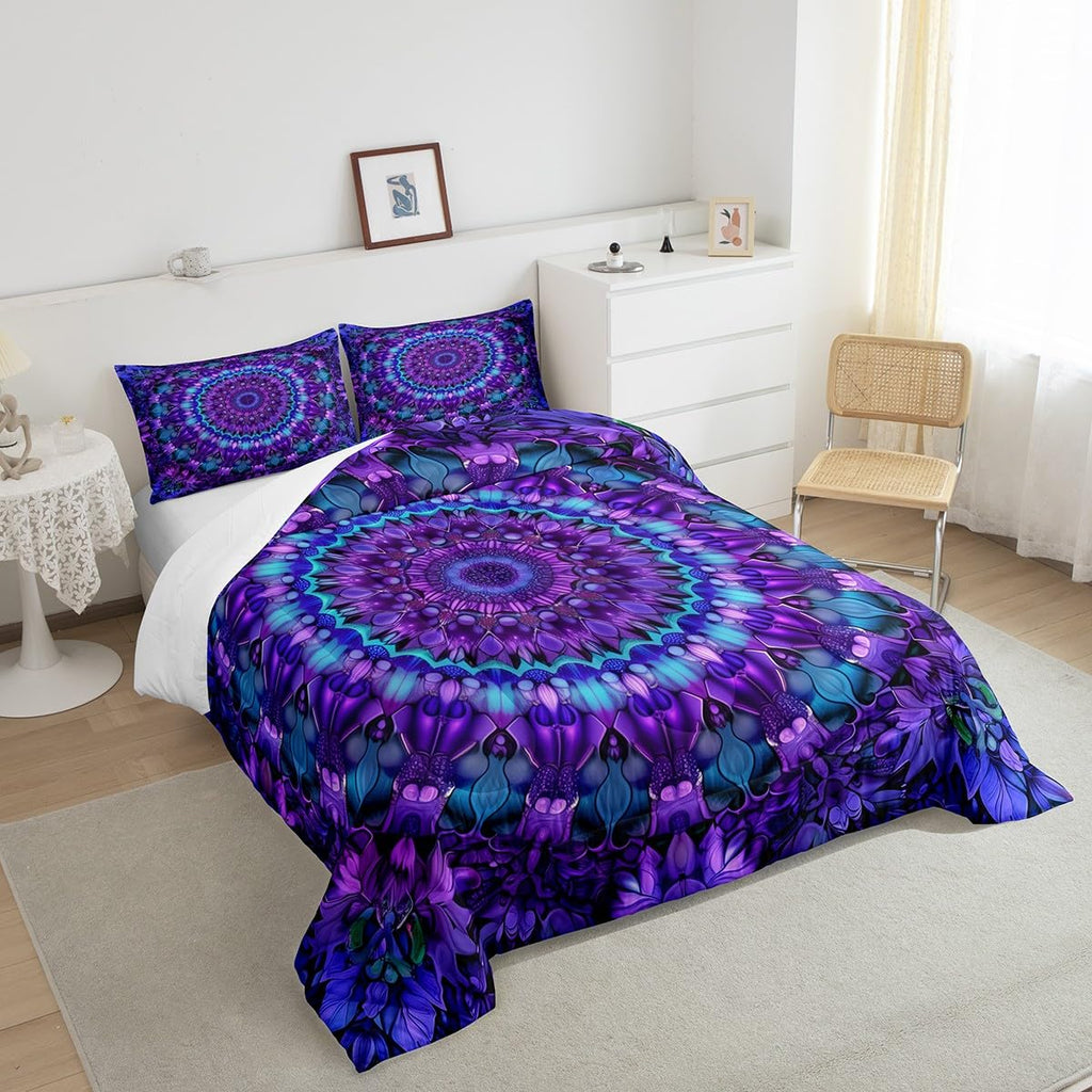 Mandala Comforter Set Queen Boho Chic Medallion Bedding Set