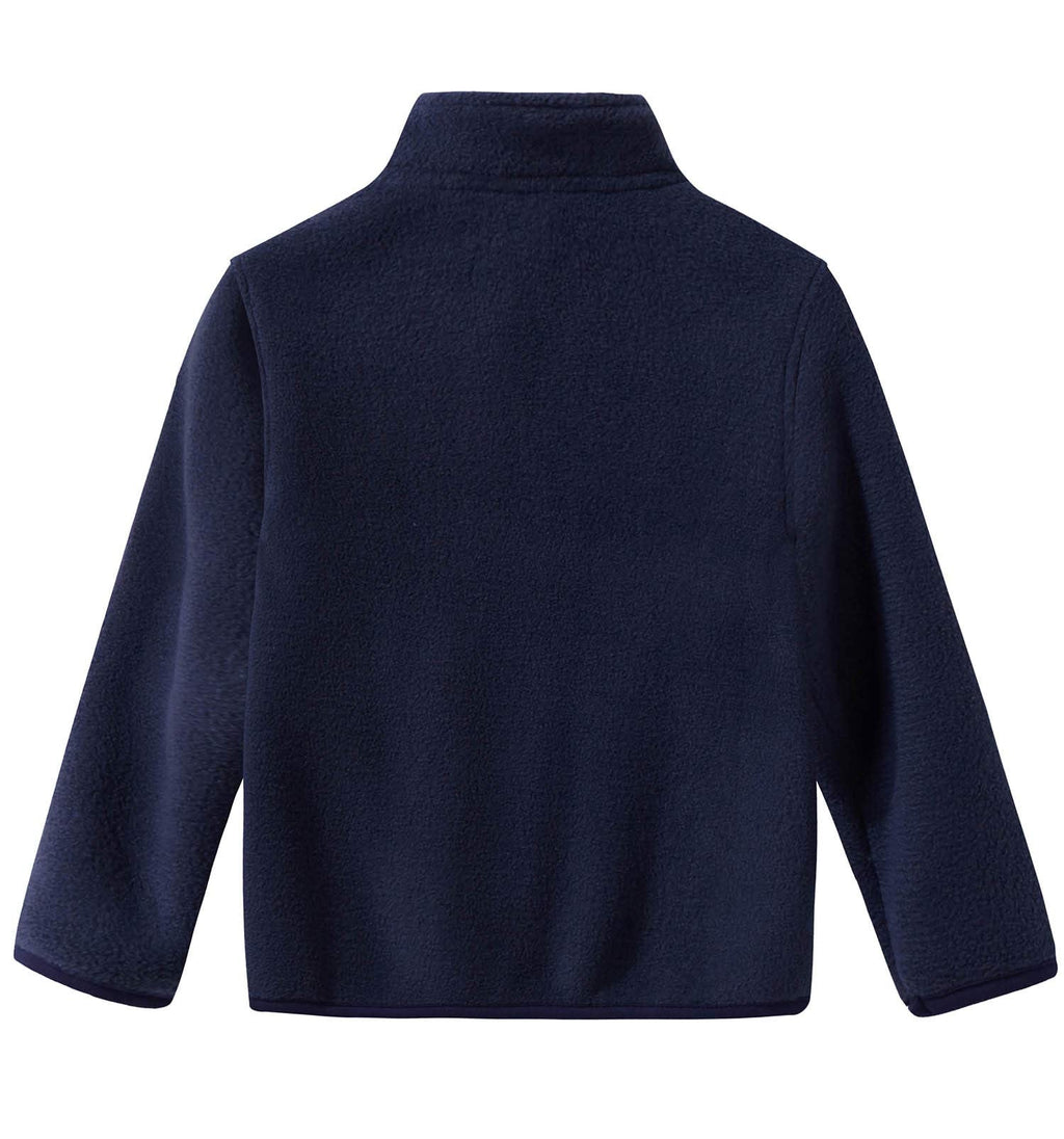 Toddlers' Full-Zip Polar Fleece Jacket Solid Mock Outwear Coats for Baby Boys and Girls, Navy Blue, Years
