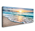 Canvas Prints Wall Art Beach Sunset Ocean Waves Nature Pictures Stretched Canvas Wooden Framed Bedroom and