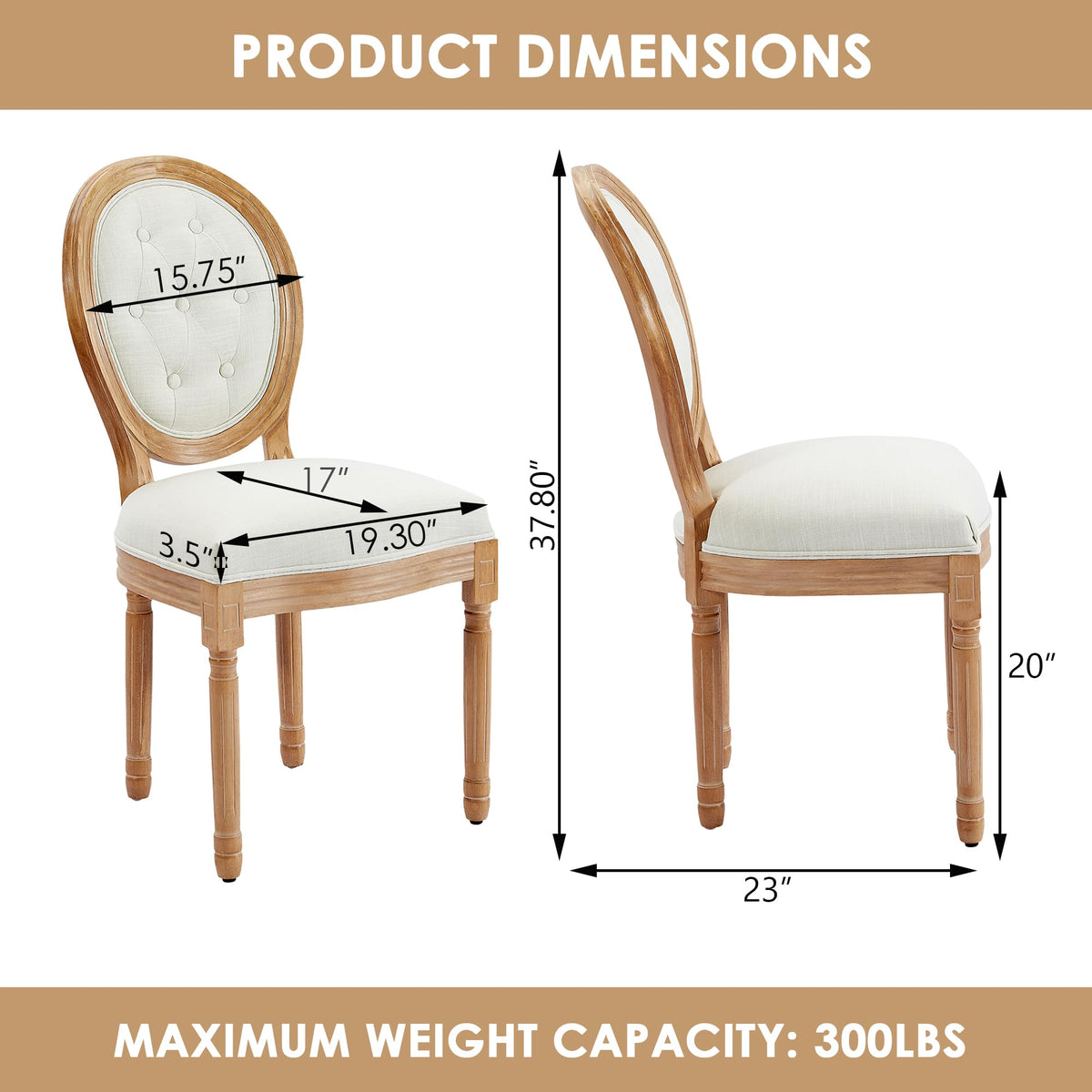 French Country, Upholstered Set of 2