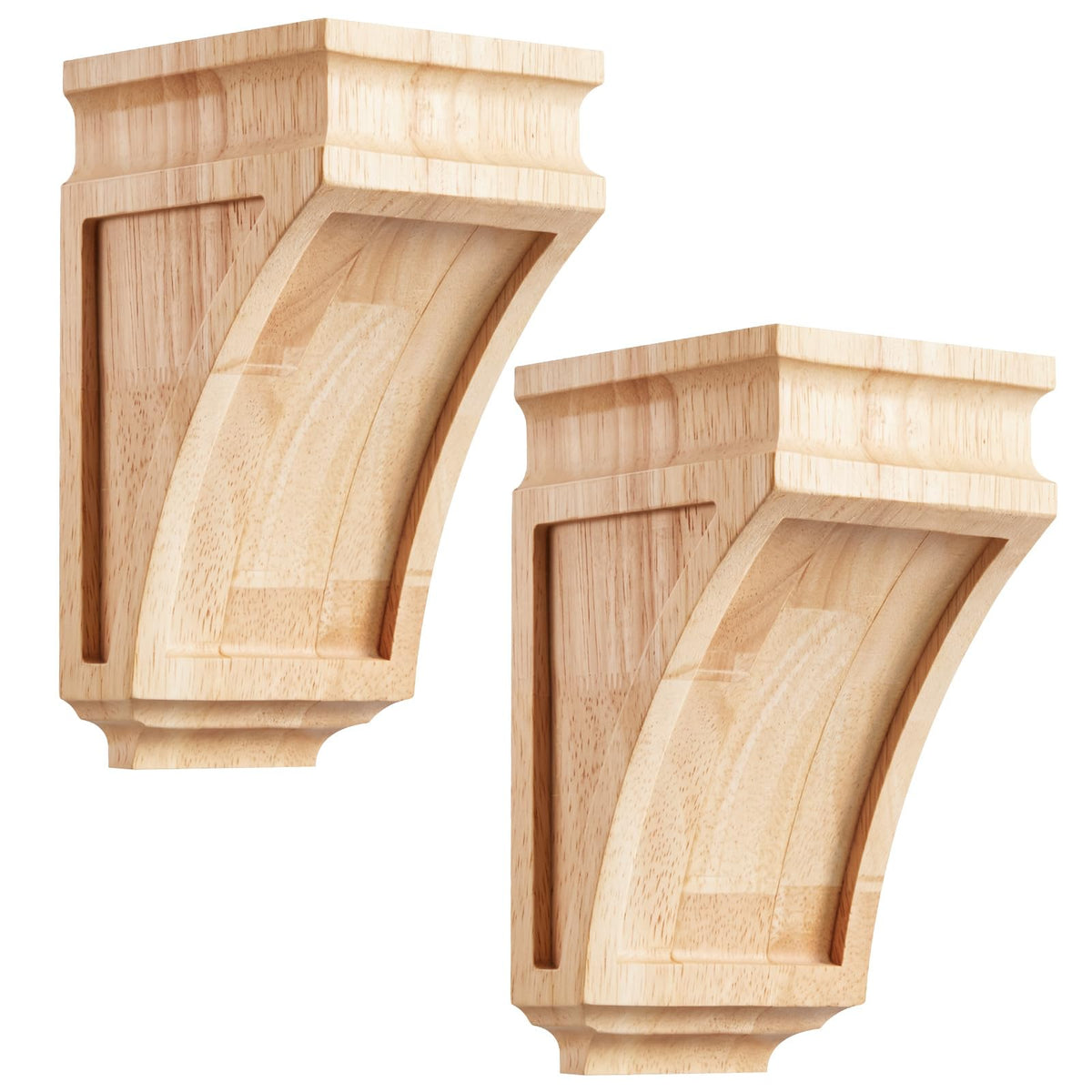 2 Pcs 3-1/2" x 3-7/8" x 6-5/8" Wood Corbels, Wooden Shelf Brackets