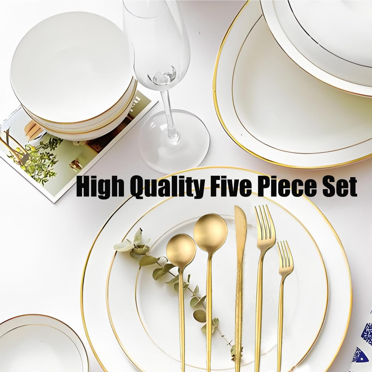 300-Piece Food Grade Gold Silverware Set, Luxury Flatware Set for 60 - Premium Stainless Steel Cutlery Set with