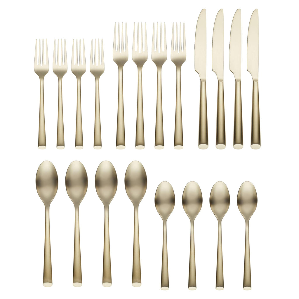 Silversmiths Gilda Champagne Satin 20-Piece Flatware Set, Service for 4