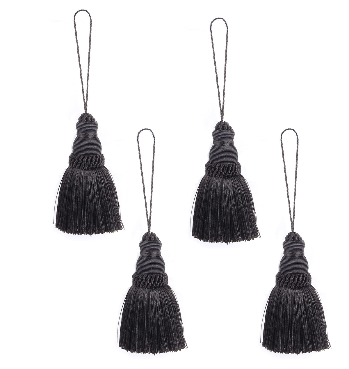 Tassels 4 Pcs Key Tassel with Loops Handmade Craft Charms