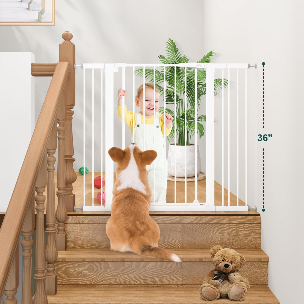 36" Extra Tall Baby Gate for Doorways, Fits 29.7" to 46" Openings