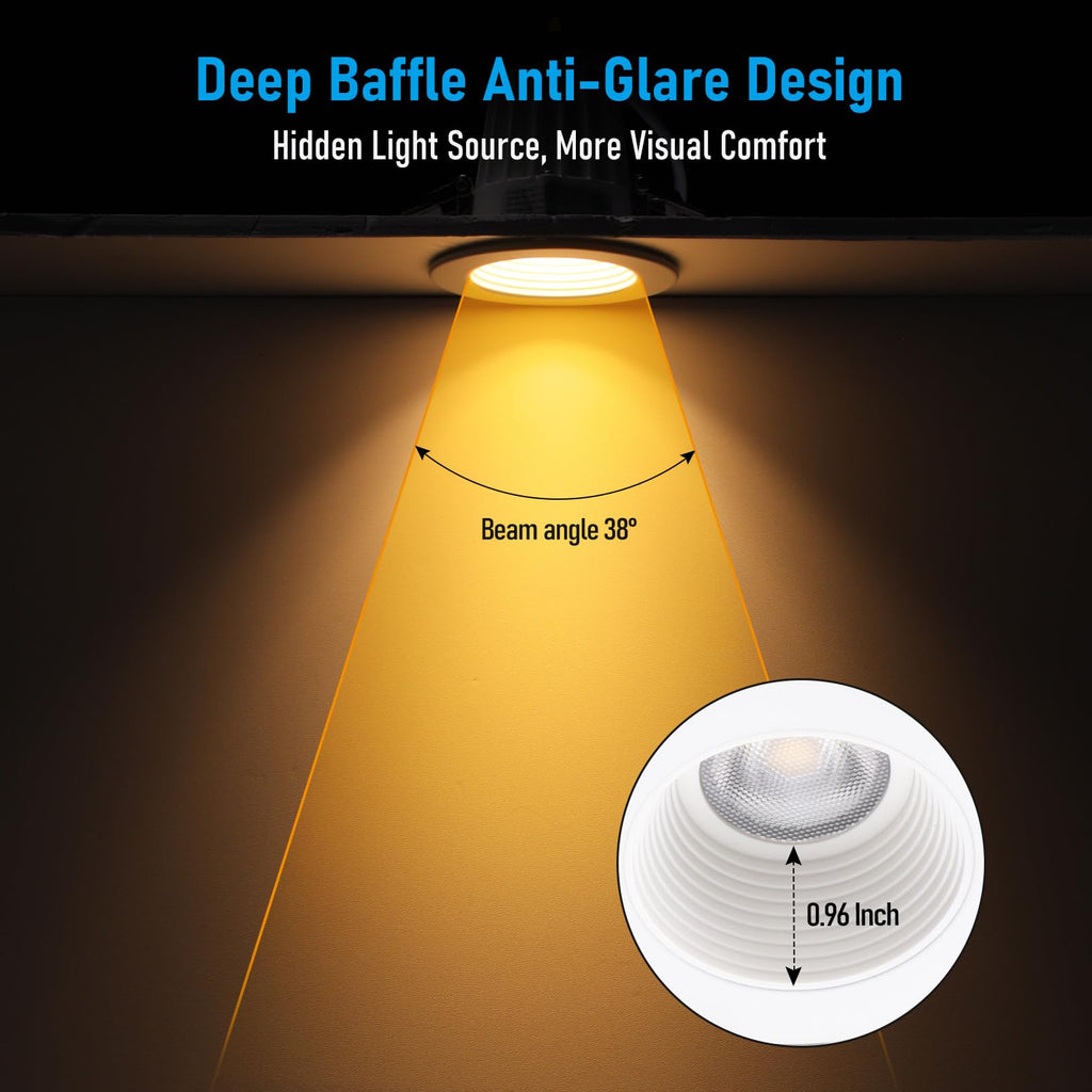 5CCT 2 Inch LED Recessed Lighting, Anti-Glare