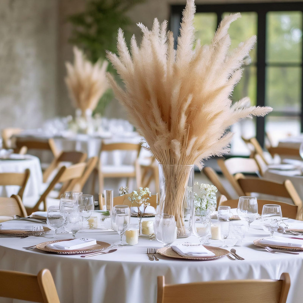 6 Pack 108 Inch Tablecloths Round White Table Cover
