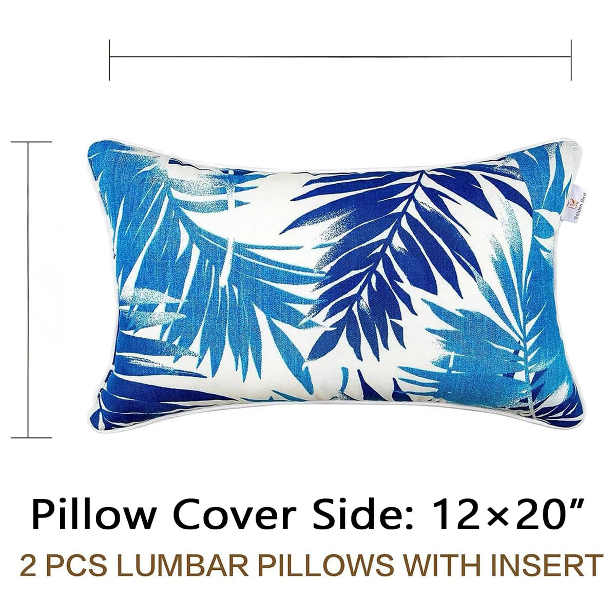 Outdoor Lumbar Pillows Weather Resistant 12x20 Outdoor Pillow