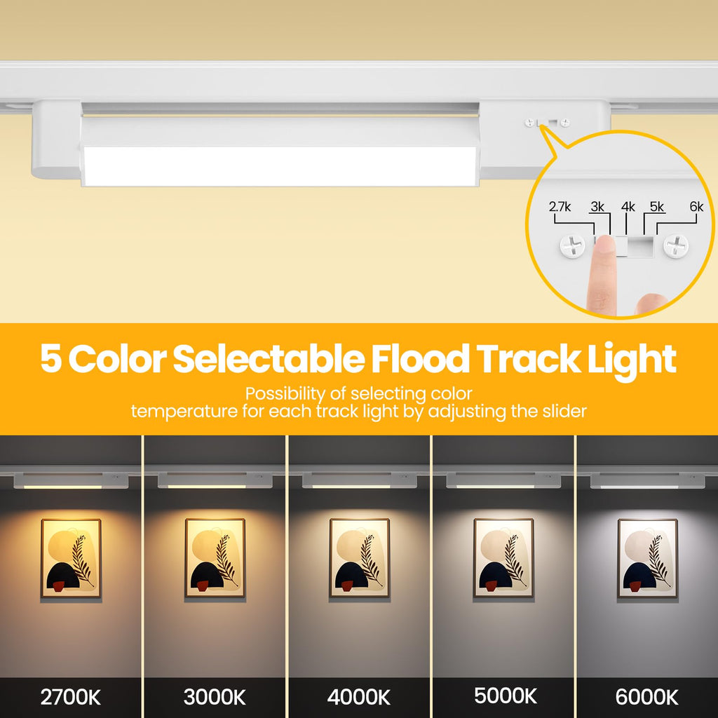 5 Color Linear H Track Lighting Heads Dimmable, White 15W 2 Pack