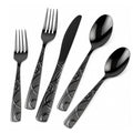 Black Silverware Set, 20 Piece Stainless Steel Cutlery Set for 4