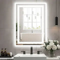 24"X32" Smart Anti-Fog Led Bathroom Mirror with Front Light & Backlit, 3 Color Temperatures, Dimmable, Memory Function,
