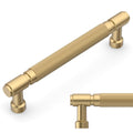 6 Pack Champagne Bronze knurled Cabinet Pulls 6.3"