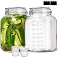 Large Glass Jars with Airtight Lid 1.1 Gallon 2 Pack Wide Mouth
