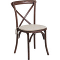 Hercules Wood Cross Back Stackable Chair, Mahogany