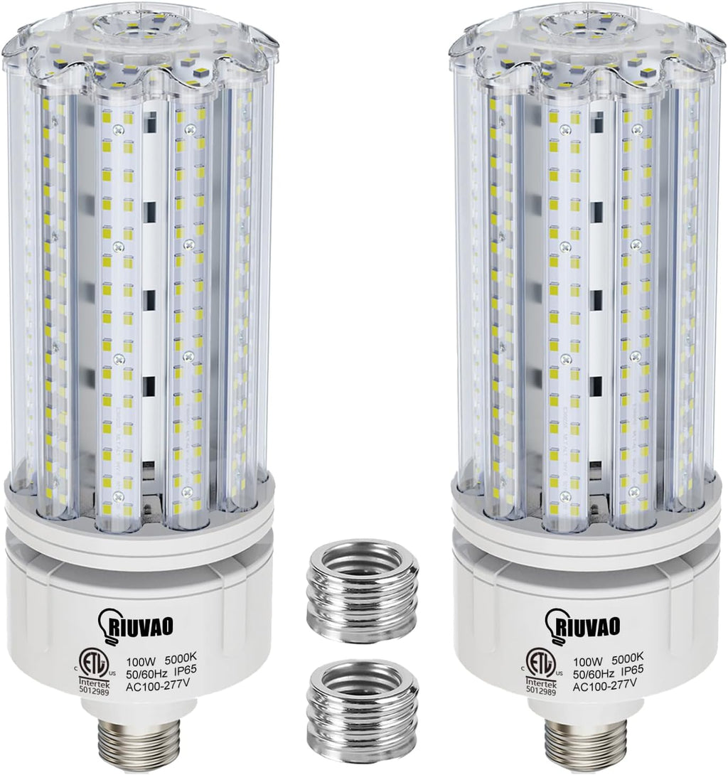 2 Pack 100W LED Corn Bulb, E26 /E39 Base Led Corn Light Bulb, Super Bright 15000lm 5000k Led Bulb, 1000W Equivalent
