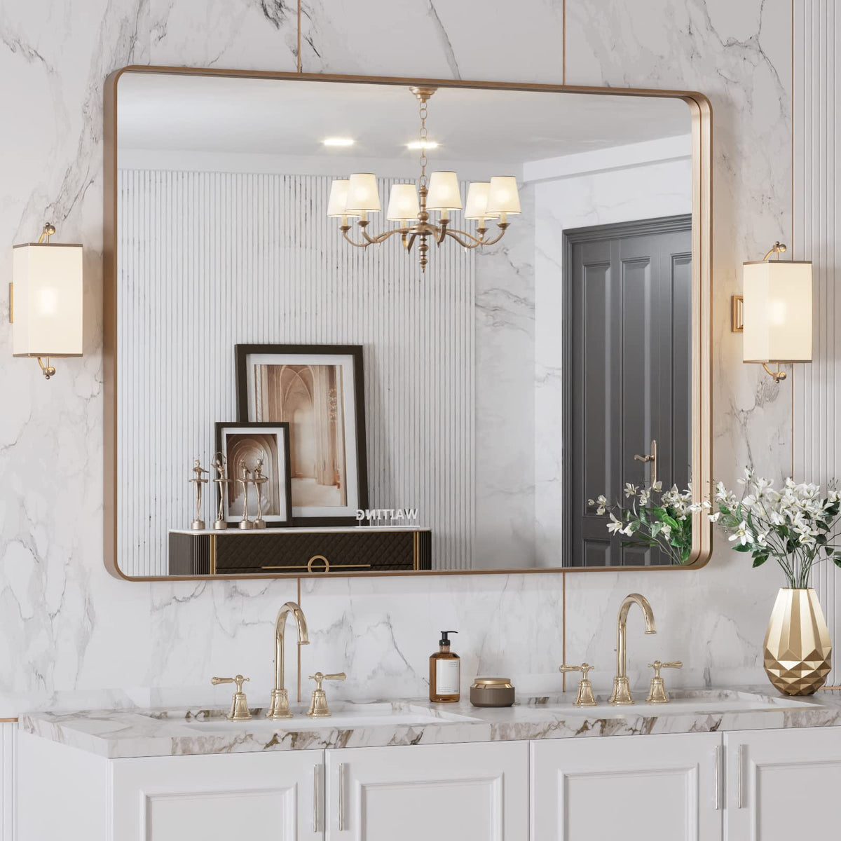 40"X30" Gold Bathroom Mirror