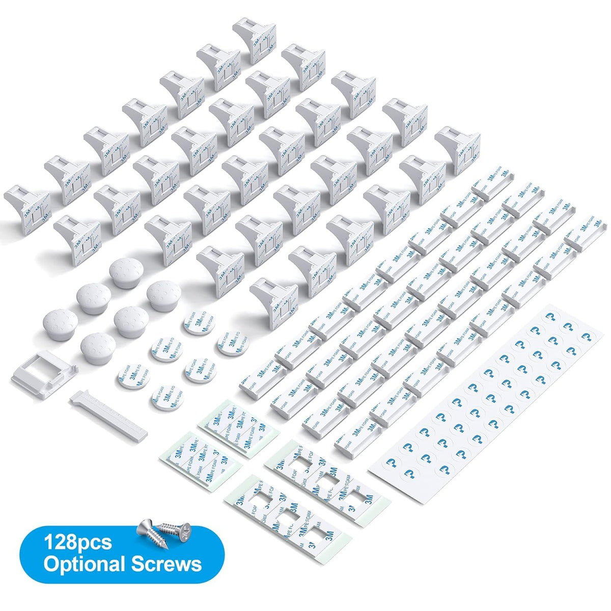 Upgraded Magnetic Cabinet Locks (32Locks and 6 Keys) Baby Proofing Magnetic Safety Locks with 3M Adhesive, One Minute
