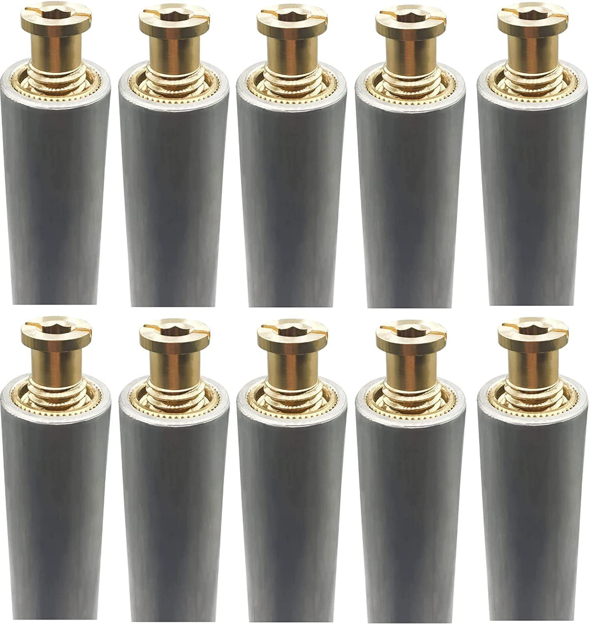 10 Pack 10" Aluminum Tube with Brass Anchor for Pool Safety Cover Installation, Anchor Installation for Loose Ground