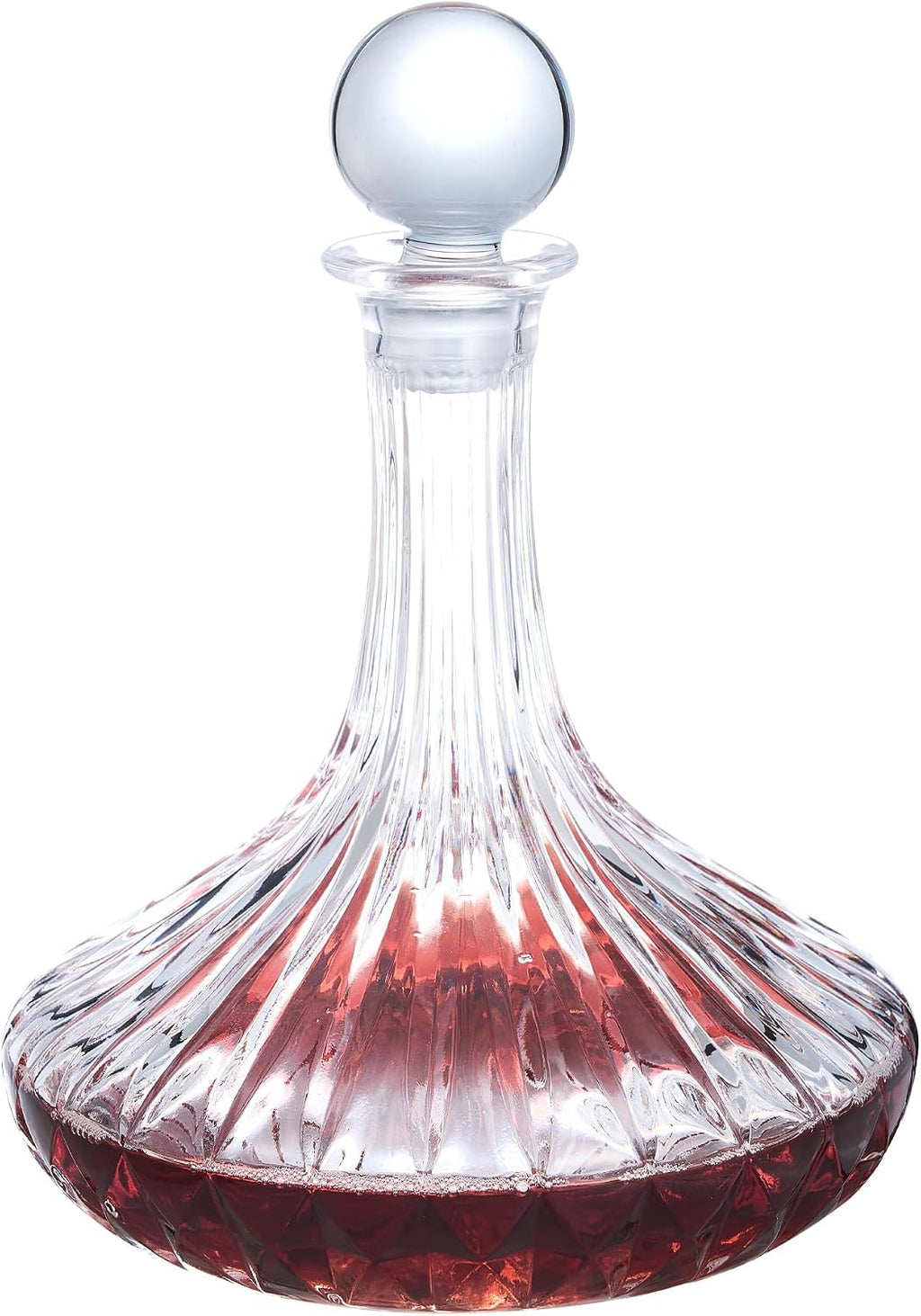 1000ml Wine Decanter with Glass Stopper - Wide Base for Rapid Aeration, Drip-Free Spout, Gift Box for Red Wine