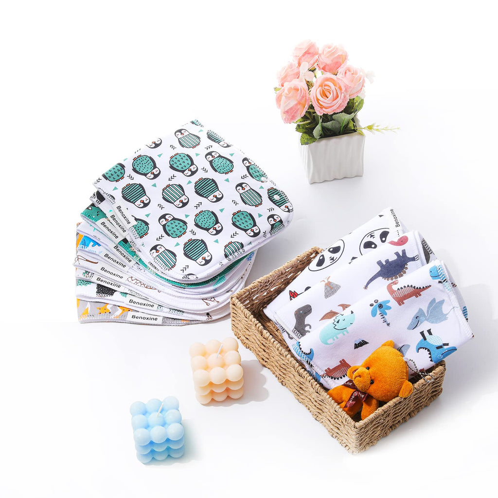 Baby Burp Cloths & Baby Bibs 2-in-1 Design Large Size 3 Layers Thicken Cotton Super Absorbent and Soft Baby Spit Up