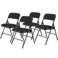 NPS 2200 Series Fabric Armless Premium Folding Chair, Midnight Black (2210/4)