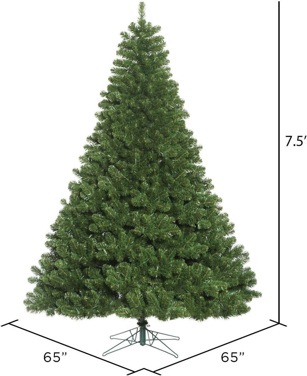 7.5' Oregon Fir Artificial Christmas Tree Unlit, Faux Christmas Tree, Seasonal Indoor Home Decor