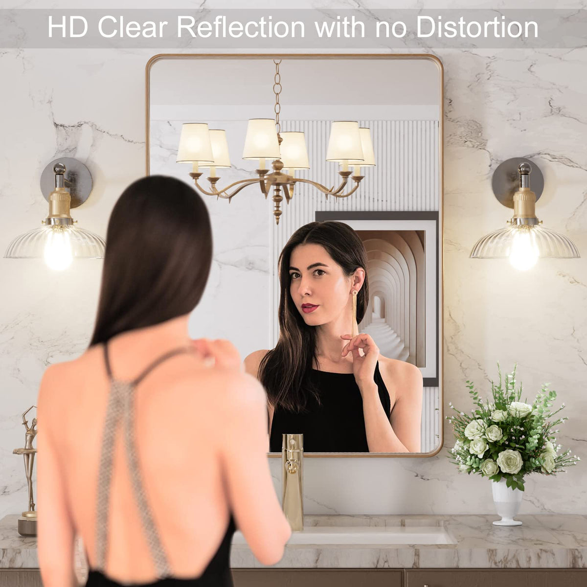 20"X30" Gold Bathroom Mirror