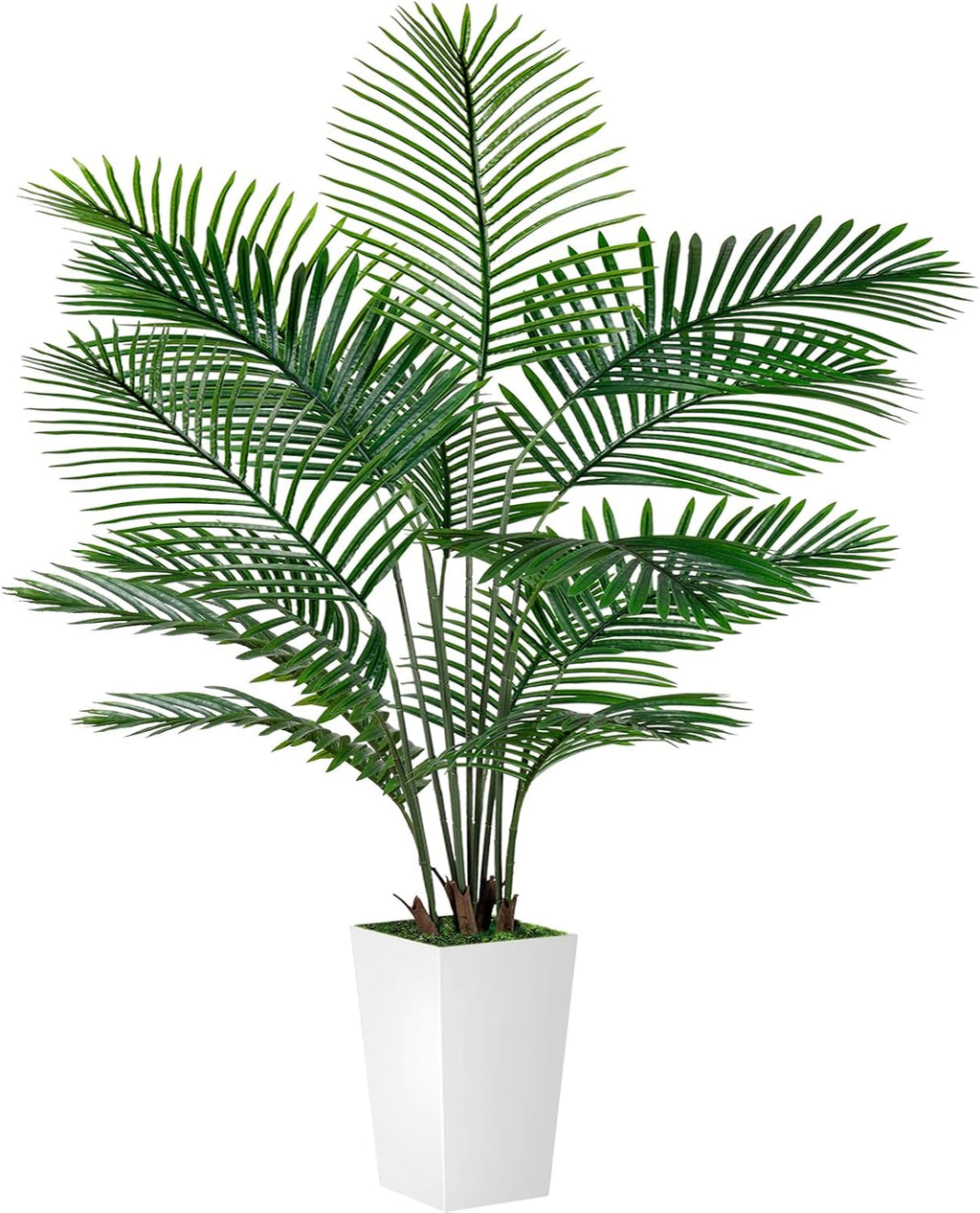 Palm Tree 6FT Artificial, 72in Tall Faux Palm Tree with 15.7 White Planter, Fake Potted Tree Home Office Decor