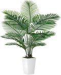 Palm Tree 6FT Artificial, 72in Tall Faux Palm Tree with 15.7 White Planter, Fake Potted Tree Home Office Decor