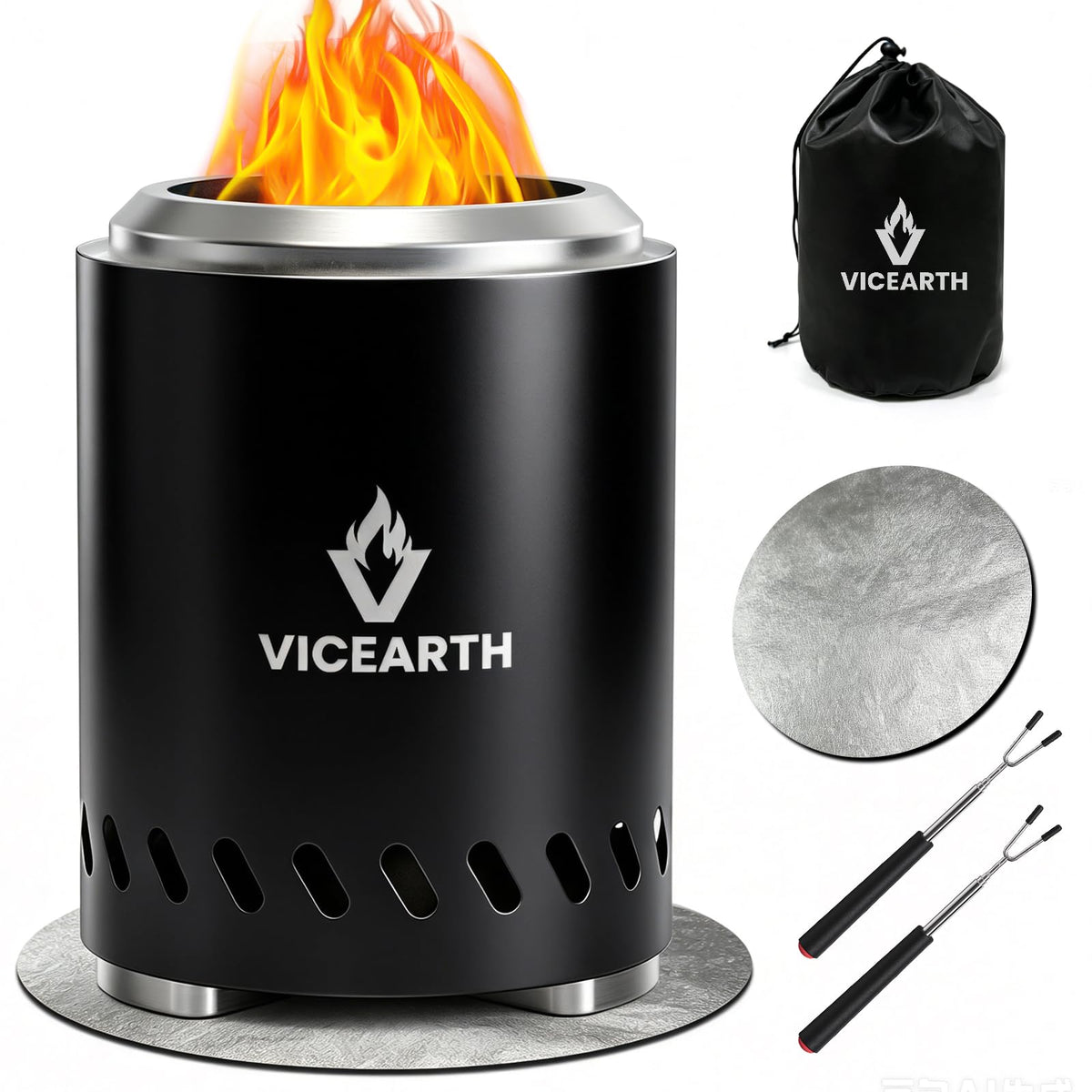Tabletop Fire Pit Outdoor, Portable Smokeless Mini Firepit, 9.7 × 7.1''