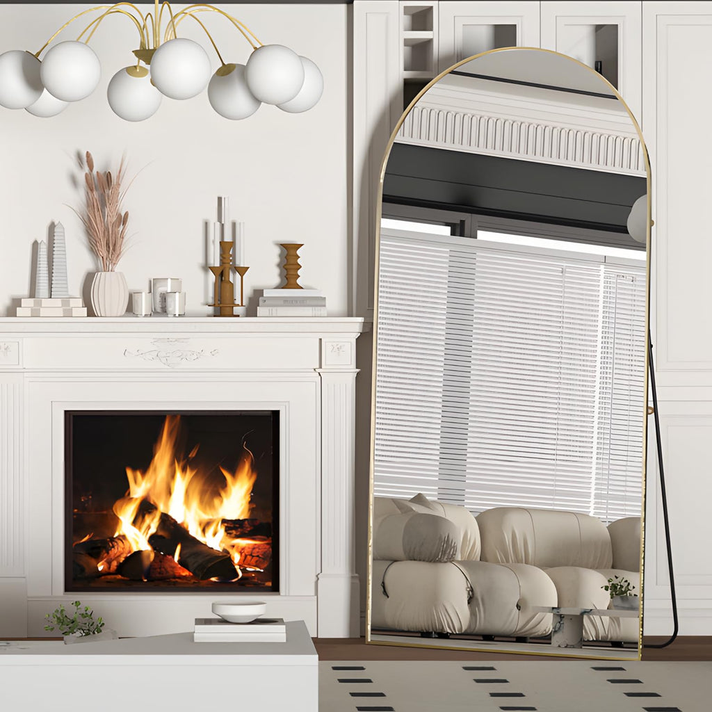 Arched Floor Mirror 76"x34" Gold Arch Full Length Mirror with Stand Large Wall Mirrors Full Body Mirror Standing