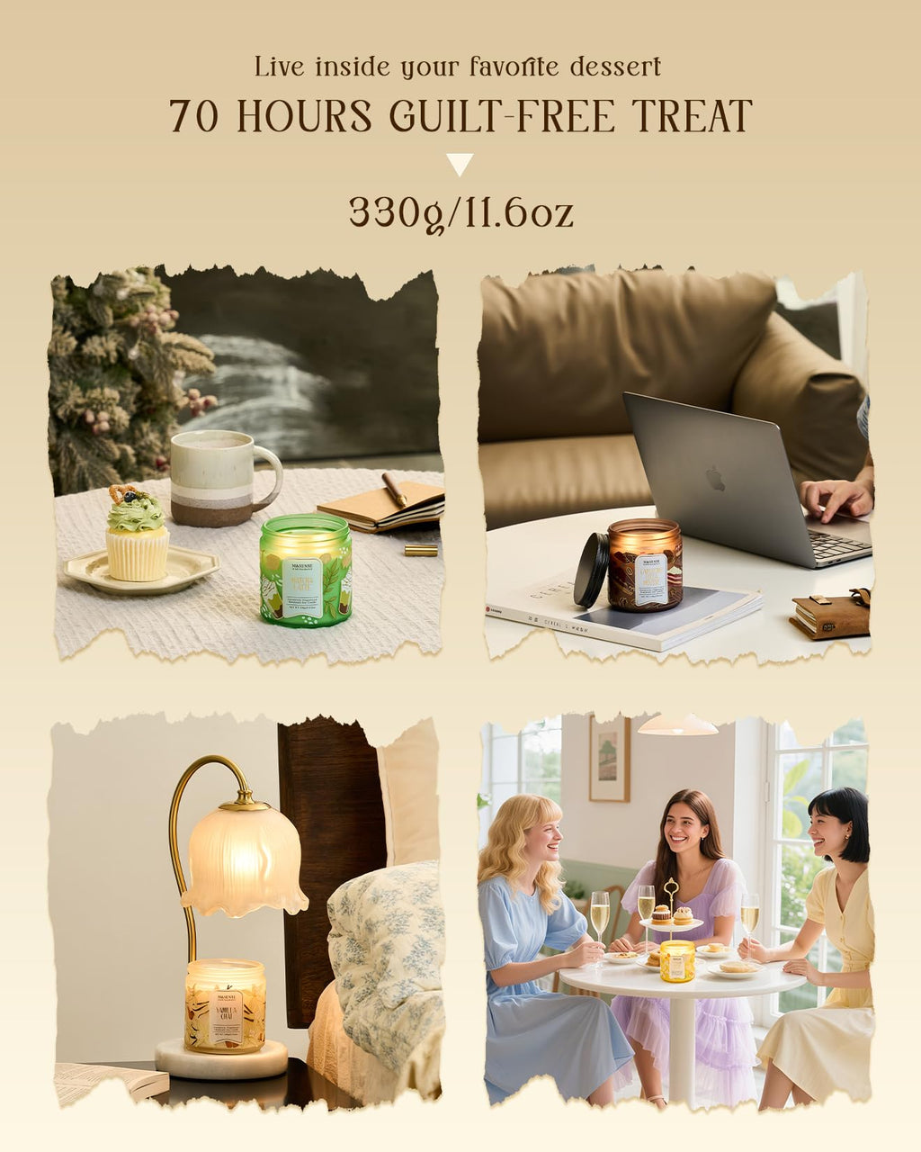 Vanilla Chai Scented Candle Spicy Warm Tea Aroma for Fall Evenings