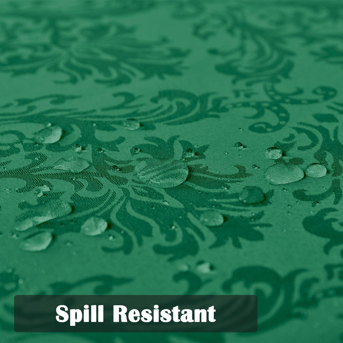 Christmas Green Damask Rectangle Tablecloth, 60 x 84 Inch