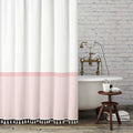 Pink Tassel White Fabric Long Decor, Striped Shower Curtains, 84 Inch Shower Curtains Waterproof 72 x 84