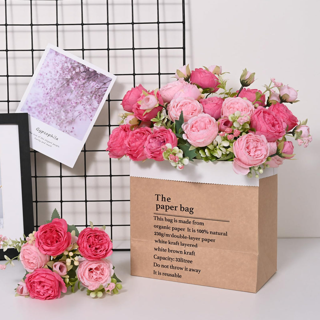 4 Packs Peonies Artificial Flowers, Mixed Pink Artificial Peonies, Silk Peonies Flowers Fake Peonies Artificial