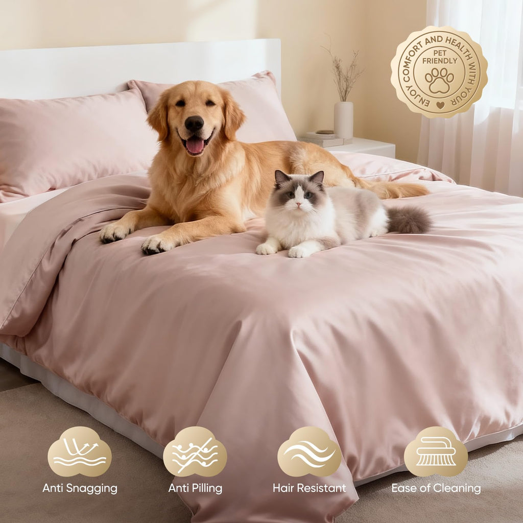 1200 Thread Count Egyptian Cotton 100% Bed Sheet Set, Solid Thickness, Long-Lasting Durable Construction, Resists