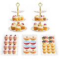 5 Pcs Cake Stand Set with 2 Tier Holders & 3 Appetizer Trays for Party